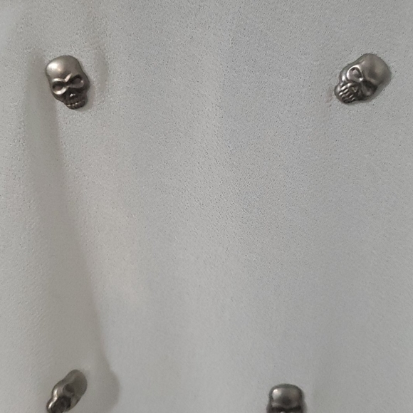 🔖MINE Sheer Blouse with Silver Skulls - Picture 8 of 9